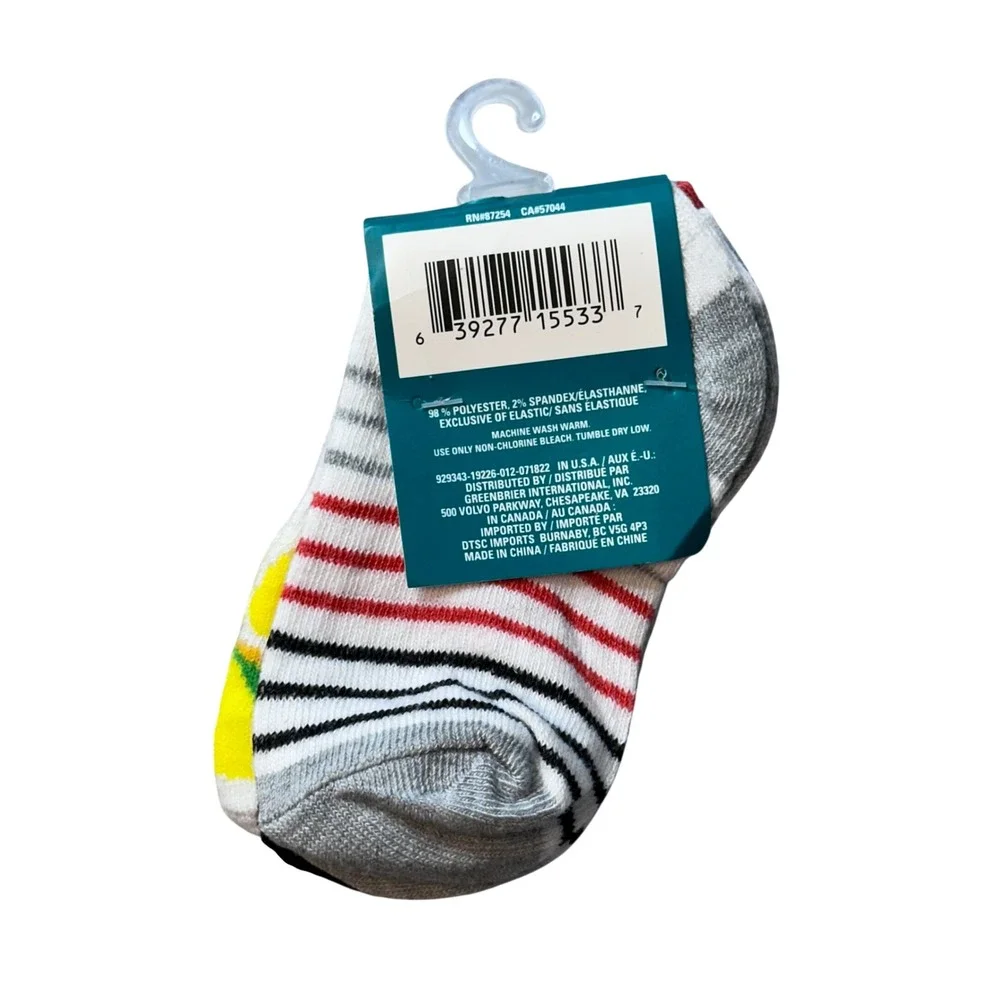 Juncture Socks Kids 1-7 White Taco Striped 3 Pack Low Cut Food Life Is Better